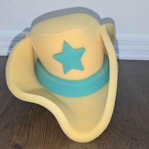 Foam Sheriff Hat Yellow W/ Green Band & Star Costume Prop Party